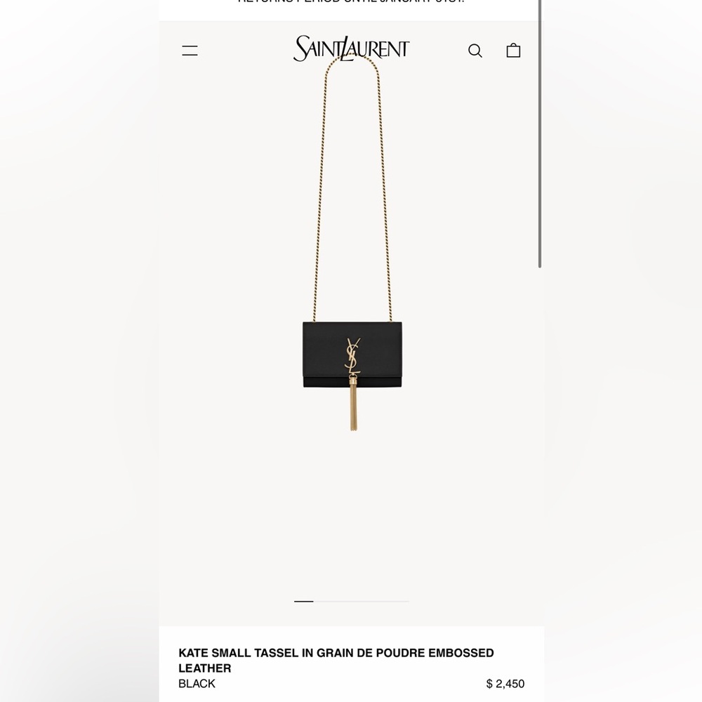 Yves Saint Laurent Black Kate with Gold Tassel/hardware